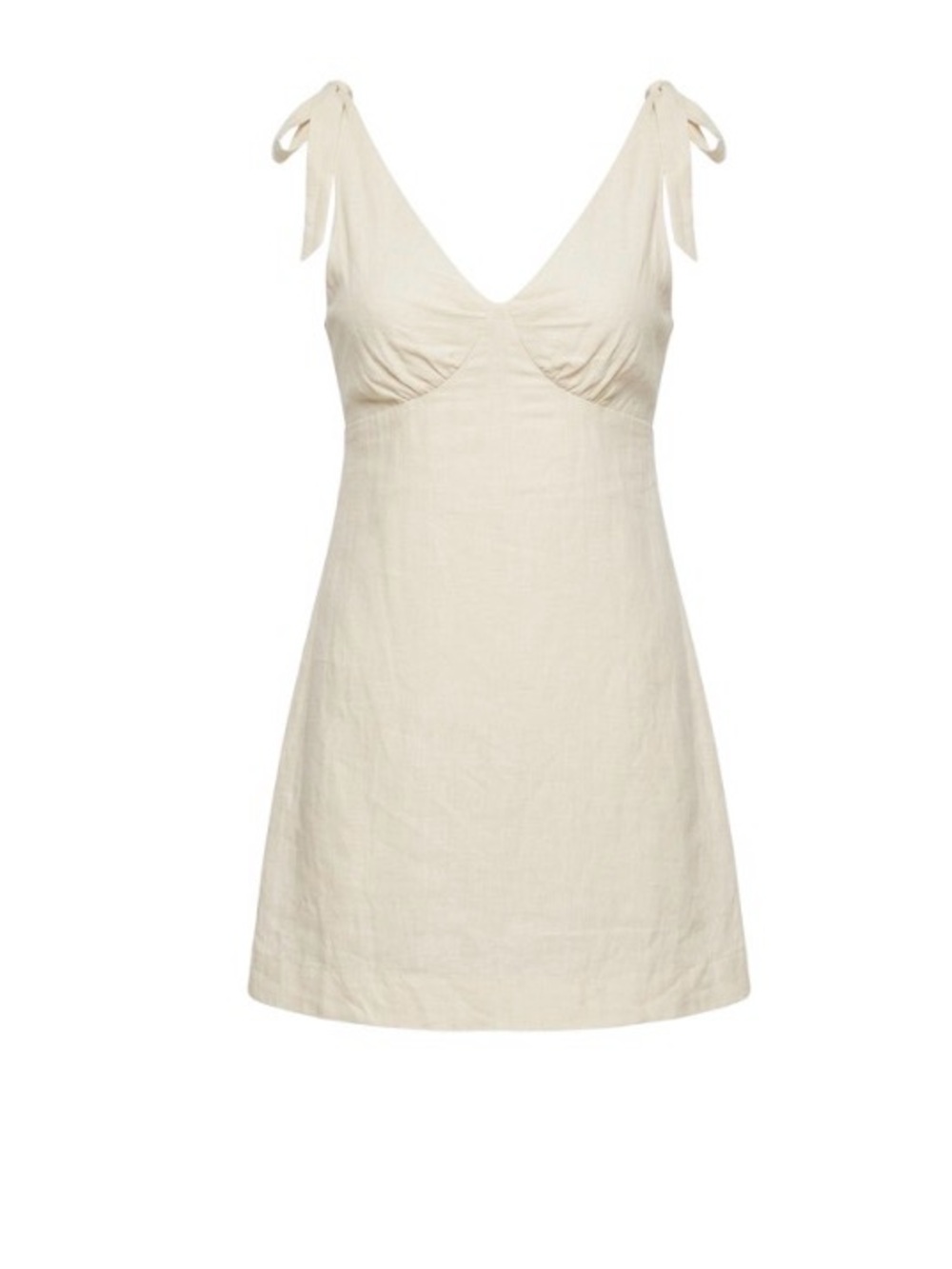 Lulus. Tie-Shoulder Linen Chemise in Cream
